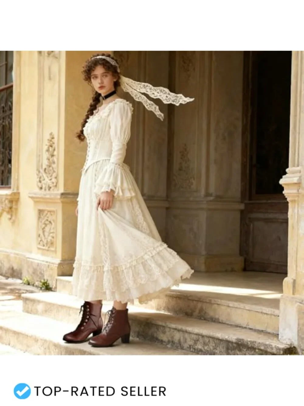 Faux Leather Victorian Granny Booties Lace Up Round Toe Ankle Boots